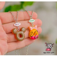 Кулон для  двоих друзей "Best Friends. Пончики глазурные. Цена за набор 